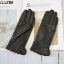 Women's Winter Warm Color Leather Gloves Fashion Striped Style Windproof Sheepskin Velvet Lining Driving Gloves