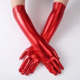 45cm Women Sexy Gold Silver Black Patent Leather Long Gloves Dance Performance Party Halloween Cosplay Club Costume Accessories
