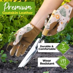 Gardening Gloves for Women Breathable Ladies Leather Garden Yard Gloves Best Gift for Gardeners