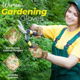 Gardening Gloves for Women Breathable Ladies Leather Garden Yard Gloves Best Gift for Gardeners