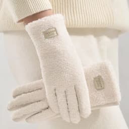 Imitation Teddy Hair Suede Women Winter Keep Warm Touch Screen Gloves Fashion Personality Add Velvet Thickened Soft