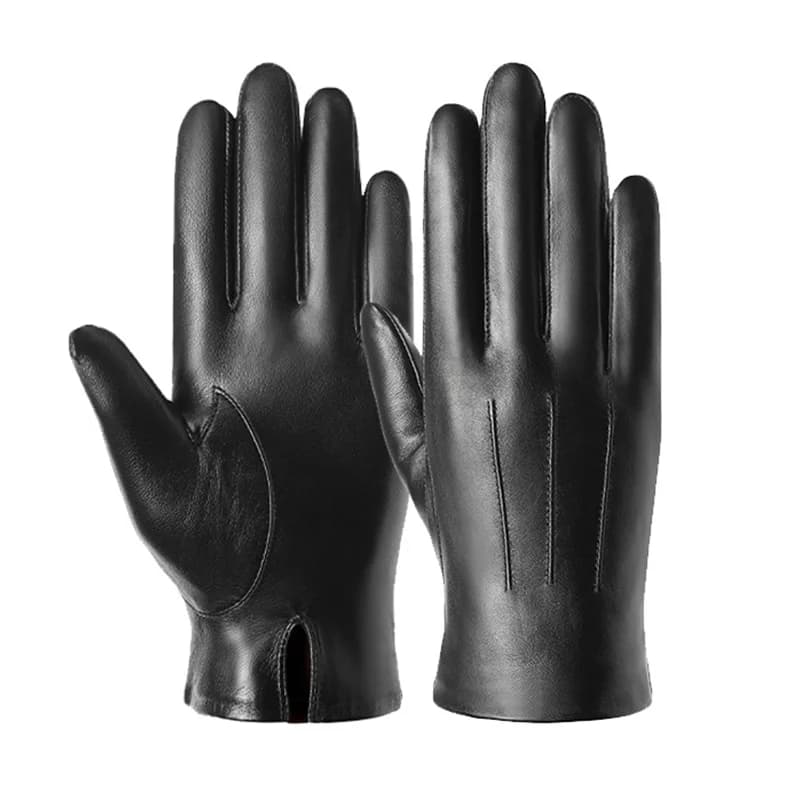 2023 New Sheepskin Gloves for Men Genuine Leather Touch Screen Male's Mittens Winter Warm Full Finger Handschuhe Driving Riding