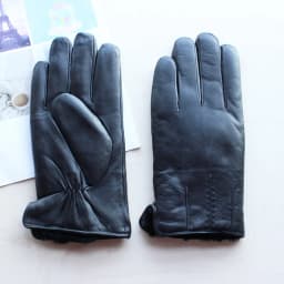 Men's Winter Thick Warm Leather Gloves Enlarged Sheepskin Fur Lined Windproof Cold Resistant Outdoor Motorcycle Riding Gloves
