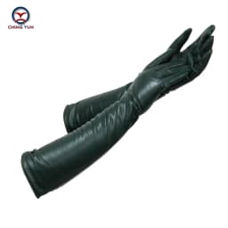 Winter New Lady Fashion Sheepskin Leather Gloves Women Genuine Leather Mittens Female Long StyleArm Sleeve