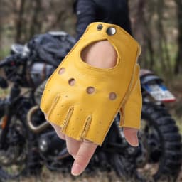 Mens Fingerless Half Finger Driving Fitness Motorcycle Cycling Goatskin NEW Men Pu Leather Gloves Mittens