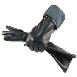 Female Winter Warm Touch Screen Driving Synthetic Leather Gloves 39CM Women's Outdoor Riding Plus Velvet Thicken Long Mittens
