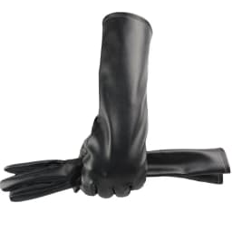 Female Winter Warm Touch Screen Driving Synthetic Leather Gloves 39CM Women's Outdoor Riding Plus Velvet Thicken Long Mittens