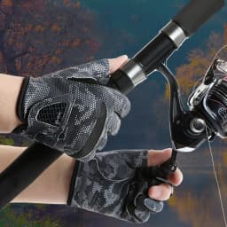 Fishing Gloves for Men Anti Slip Summer Sun Protection Gloves Breathable 3 Finger Cut Gloves Fly Fishing Accessories