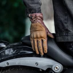 Retro Motorcycle Gloves Man Woman Winter Fleece Liner Warmer Vintage Full Finger Protective Windproof Genuine Leather Gloves