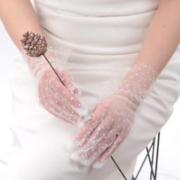 Women Sexy Lace Gloves Transparentes Dot Mesh Short Tulle Mittens Club Prom Party Dancing Fishnet White Dress Breathable Glove