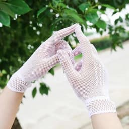 1Pair Lace Mittens Full Finger Girls Lace Fashion Gloves Women Black White Summer Uv-proof Driving Gloves Mesh Fishnet Gloves
