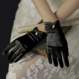 23cm Women Solid Smooth Imitation Satin Pendant Short Gloves Cosplay Stage Performance Party Concert Wedding Bride