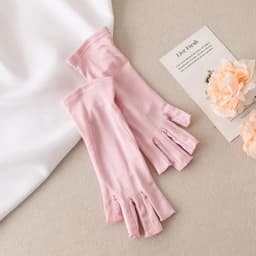Women Sleep Moisturizing Mitten Summer 100% Natural Mulberry Silk Half Finger Touch Screen Thin Sunscreen Driving Sun Glove M50