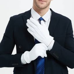 Men White Warmer Gloves Formal Tuxedo Honor Guard Parade Shuffle Dance Jewelry Care Performance Party Magic Show Butler Gloves
