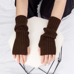 Women Fingerless Anime Gloves Arm Warmers Goth Knitted Kawaii Lolita Gloves Wrist Sleeves Harajuku Mittens Y2k White Accessories
