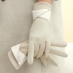 New Suede Gloves for Women Winter Plus Velvet Warm Commercial Style Temperament Bow Touch Screen Riding Driving