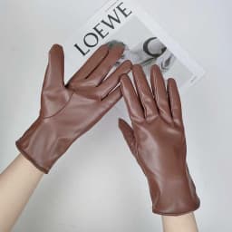 Fashion Female Winter Warm Touch Screen Driving Gloves Women' Outdoor Riding Plus Velvet Thicken Full Finger PU Leather Mittens