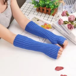 New Women Arm Warmers Japanese White Black Goth Knitted Kawaii Fingerless Gloves Ankle Wrist Sleeves Harajuku Girls Anime Gloves