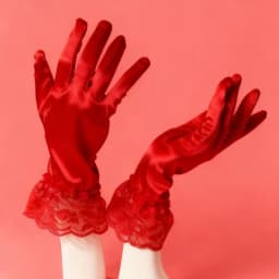 Elegant Satin Gloves for Women with Lace Cuffs Wedding Party Prom Evening Occasions Luxurious Smooth Touch Vintage Style