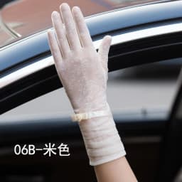 Sexy Summer Women UV Sunscreen Short Sun Female Gloves Fashion Ice Silk Lace Driving Of Thin Touch Screen Lady Gloves G02E