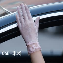 Sexy Summer Women UV Sunscreen Short Sun Female Gloves Fashion Ice Silk Lace Driving Of Thin Touch Screen Lady Gloves G02E