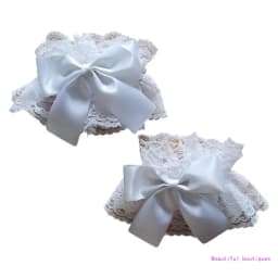 Gothic Lolita Wrist Cuffs Satin Bow Ruffles Lace Bracelet Wristband Hand Sleeves DropShip