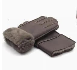 Men women autumn winter thicken warm natural one piece wool fur leather glove winter wool fur mitten half finger fur glove R3385