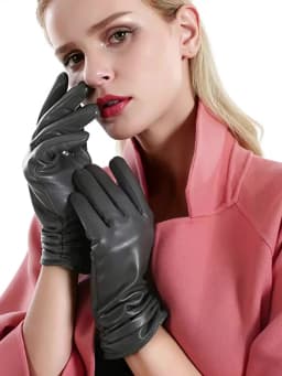 Hot Sale Genuine Sheepskin Women's Winter Leather Gloves Warm Driving Casual Multi-color Optional -2081