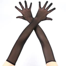 Women 55cm Long Sexy Lace Mesh Thin Transparent Long Gloves Multicolor High Elasticity Etiquette Opera Cosplay Party Performance