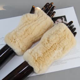 New Arrival Female Natural Rabbit Fur Gloves Knitted Warm Real Rex Rabbit Fur Mittens Women Winter Outdoor Rex Rabbit Fur Gloves