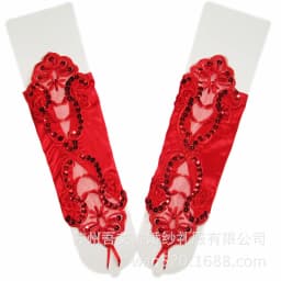 women's fashion gloves sexy red fingerless gloves red paillette lace gloves red long design gloves R2060