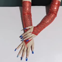 50cm Sequins Long Hook Finger Women Gloves Nightclub Stage Performance Party Sexy Cosplay Clothing Long Fingerless Mittens