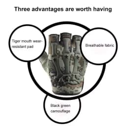 Tactical Riding Fingerless Gloves Non-slip Half Finger Gloves for Motorcycle Cycling Climbing Hiking Hunting Outdoor Sports