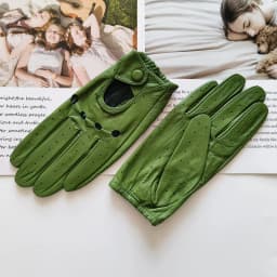 New Style Sheepskin Gloves Women Leather Thin Single Layer Unlined Hollow Breathable Riding Motorcycle Gloves Spring and Summer