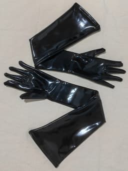 S-XXL Anti Slip Wet Look PVC Long Gloves Shiny PU Leather Guanlets Cosplay Performance Mitten Eldiven Mittens Handschuhe Gantlet