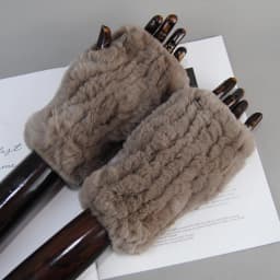 2026 Fashion Real Rex Rabbit Fur Women's Winter Gloves Genuine Fur Mittens Girl Fingerless Gloves Wrist Warmer Elastic Fluffy