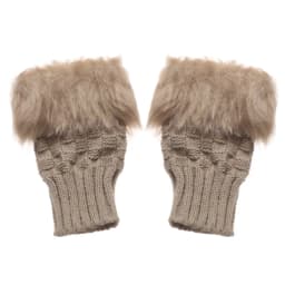 Winter Women Girls Faux Rabbit Hair Fingerless Thicken Warm Gloves Soft Stretch Mittens Outdoor Sports Half Finger Gloves