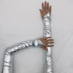 Women Patent Leather Hook Finger Long Fingerless Gloves Solid Retro Style Stage Performance Cosplay Tight Fashion Personality