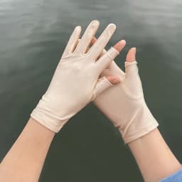 Beige Black Summer Women Gloves Outdoor Sport Breathable Thin Semi-Finger Driving Gloves Sunscreen Fingerless Elasticity Gloves