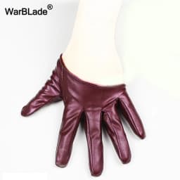 WarBLade New Design Sexy Leather Gloves For Women Half Palm PU Leather Gloves Dancing Party Show Gloves Black Mittens