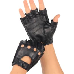 High Quality Genuine Leather Semi-Finger Gloves Male Thin Non-Slip Breathable Driving Goatskin Half Fingers Men Mittens NAN7-2