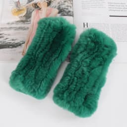 Winter Girl Natural Real Rex Rabbit Fur Gloves Good Elastic Hand Knitted Rex Rabbit Fur Mittens Lady Real Rex Rabbit Fur Gloves