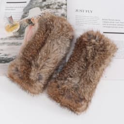 Winter Girl Natural Real Rex Rabbit Fur Gloves Good Elastic Hand Knitted Rex Rabbit Fur Mittens Lady Real Rex Rabbit Fur Gloves