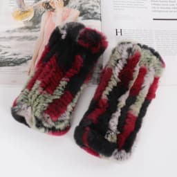 Winter Girl Natural Real Rex Rabbit Fur Gloves Good Elastic Hand Knitted Rex Rabbit Fur Mittens Lady Real Rex Rabbit Fur Gloves
