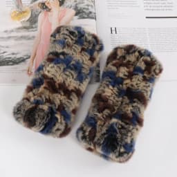 Winter Girl Natural Real Rex Rabbit Fur Gloves Good Elastic Hand Knitted Rex Rabbit Fur Mittens Lady Real Rex Rabbit Fur Gloves