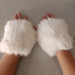Women Genuine Knitted Rabbit Fur Glove Short Warm Winter Female Real Fur Gloves Fashion Hand Warmer