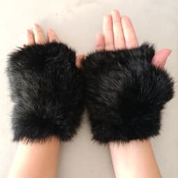 Women Genuine Knitted Rabbit Fur Glove Short Warm Winter Female Real Fur Gloves Fashion Hand Warmer