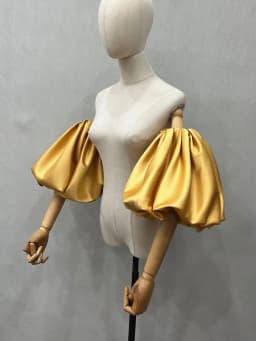 Women's Elegant Designer Puff Satin Arm Sleeve Female Vintage Photography Formal Dress Performance Party Glove R3370