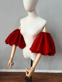 Women's Elegant Designer Puff Satin Arm Sleeve Female Vintage Photography Formal Dress Performance Party Glove R3370