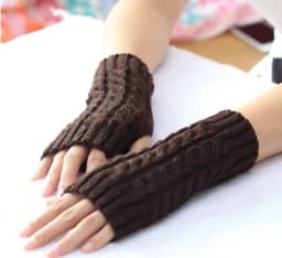 Women Stylish Hand Warmer Winter Gloves Arm Crochet Knitting Faux Wool Mitten Warm Fingerless Glove Twist Pattern Women Gloves